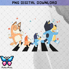 Bluey The Family Walking PNG Design for T-Shirts and More | PurelyPixels | Digital Download