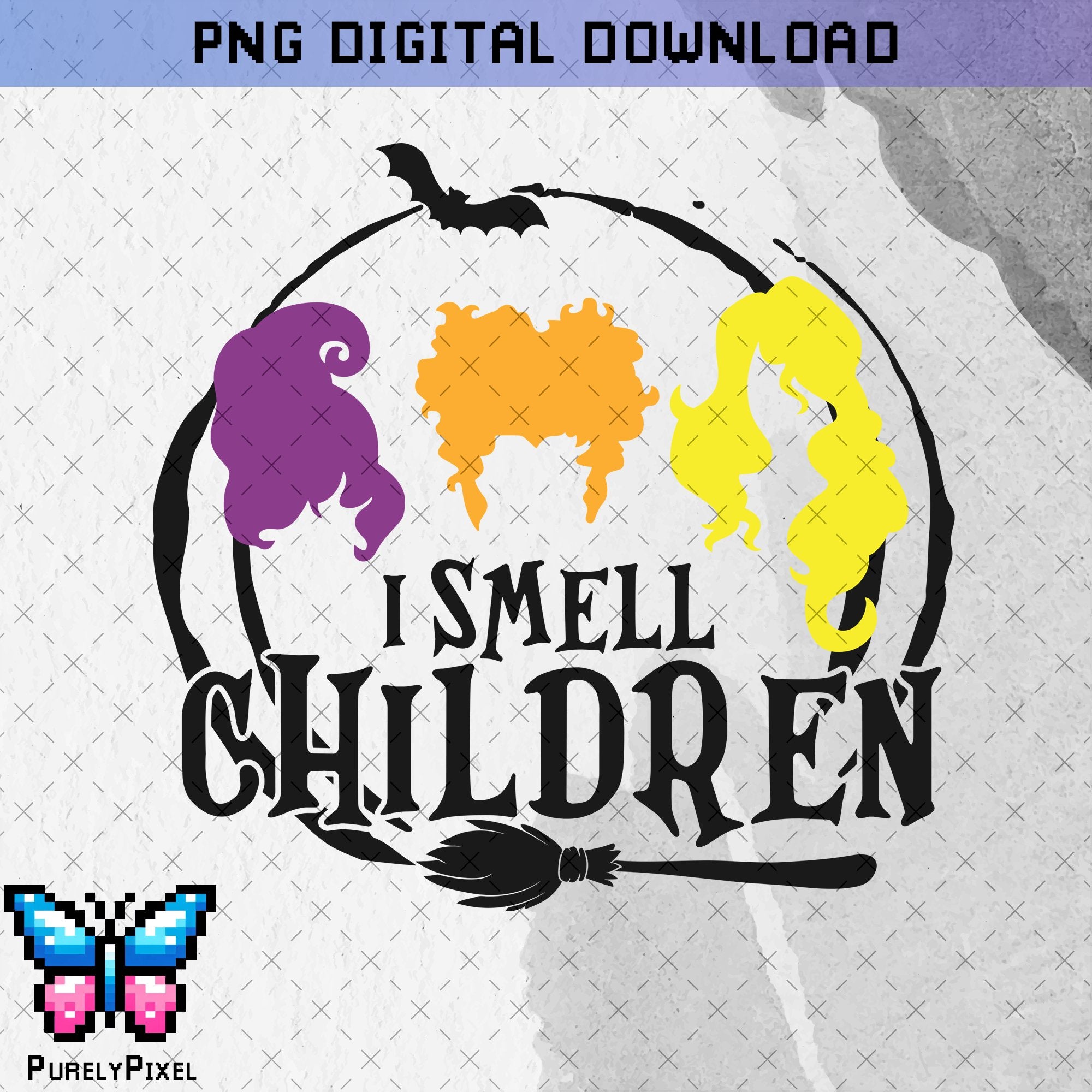 Hocus Pocus I Smell Children Halloween PNG | PNG Sublimation Design for T-shirt sublimation and More | PurelyPixels | Digital Download