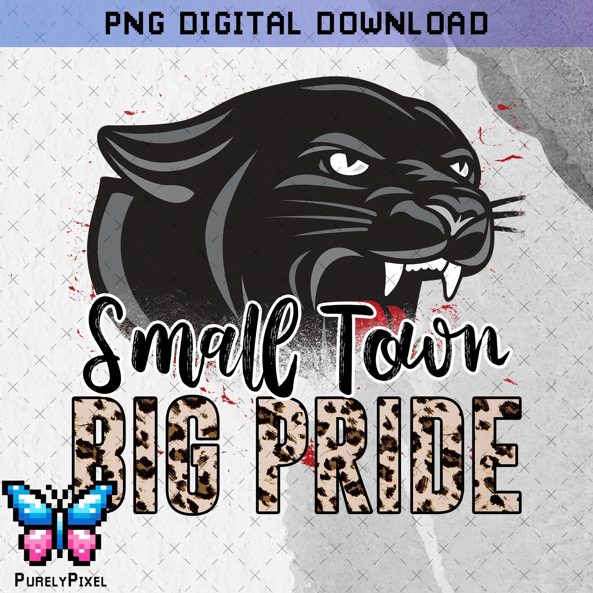 Panthers Small Town Big Pride PNG Design for T-Shirts and More | PurelyPixels | Digital Download