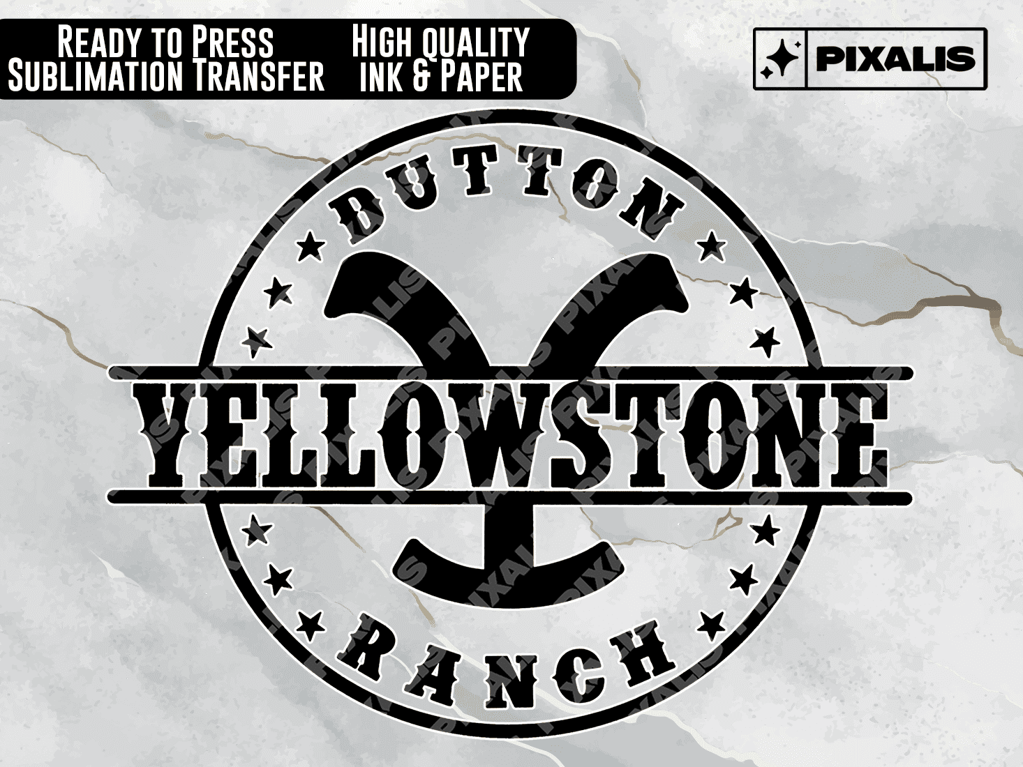 Yellowstone Dutton Ranch Emblem Ready to Press Sublimation Transfer | Pixalis | Sublimation Transfers