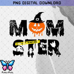 Momster Monster Pumpkin Witch Hat PNG | Fall and Autumn Creepy Spooky | Dripping Ink Dots | PNG Design for T-Shirts and More | PurelyPixels | Digital Download
